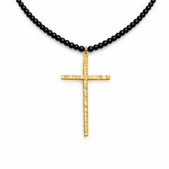ONYX CROSS NECKLACE