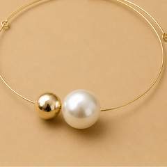 Choker Perla dorado con perla, vista 3 - Alma de Plata