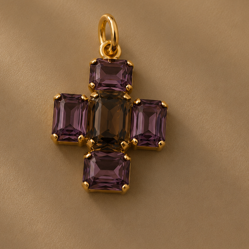 Charm Cruz Esenza Maxi de cristales, vista 5 - Alma de Plata