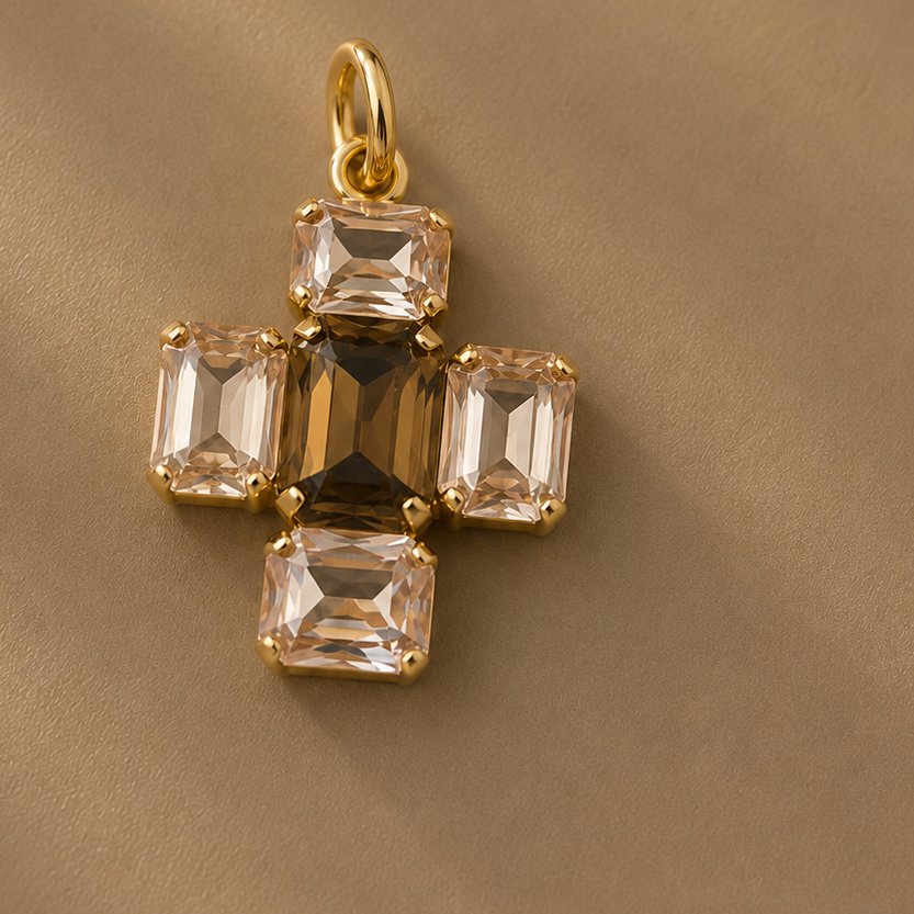 Charm Cruz Esenza Maxi de cristales, vista 6 - Alma de Plata