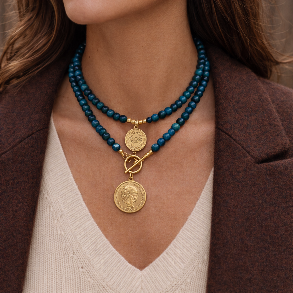 COLLAR MEDALLA MARINA