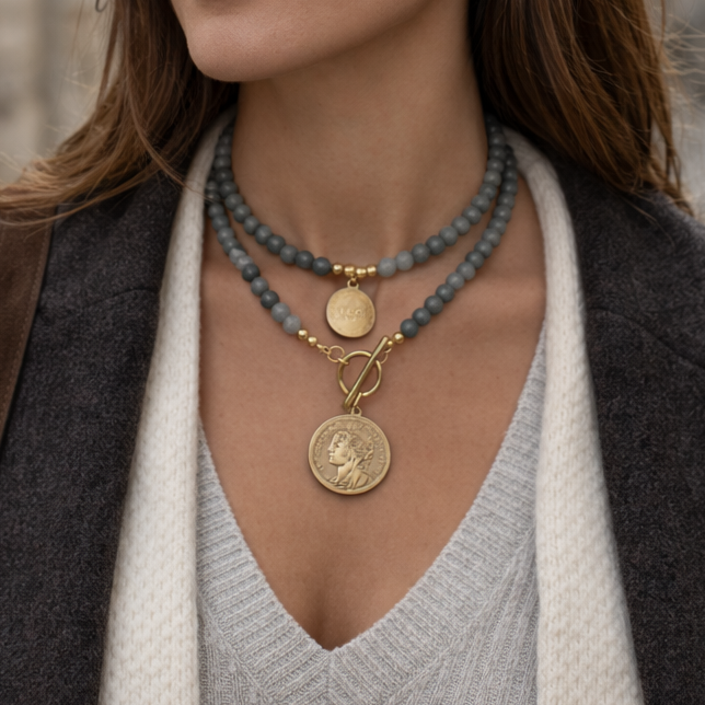 COLLAR MEDALLA MARINA