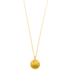 Collar Lunara dorado con medalla mate y estrella de circonita - Alma de Plata