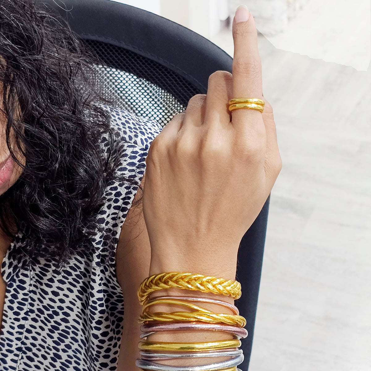 PULSERA PAN DE ORO TRENZADA