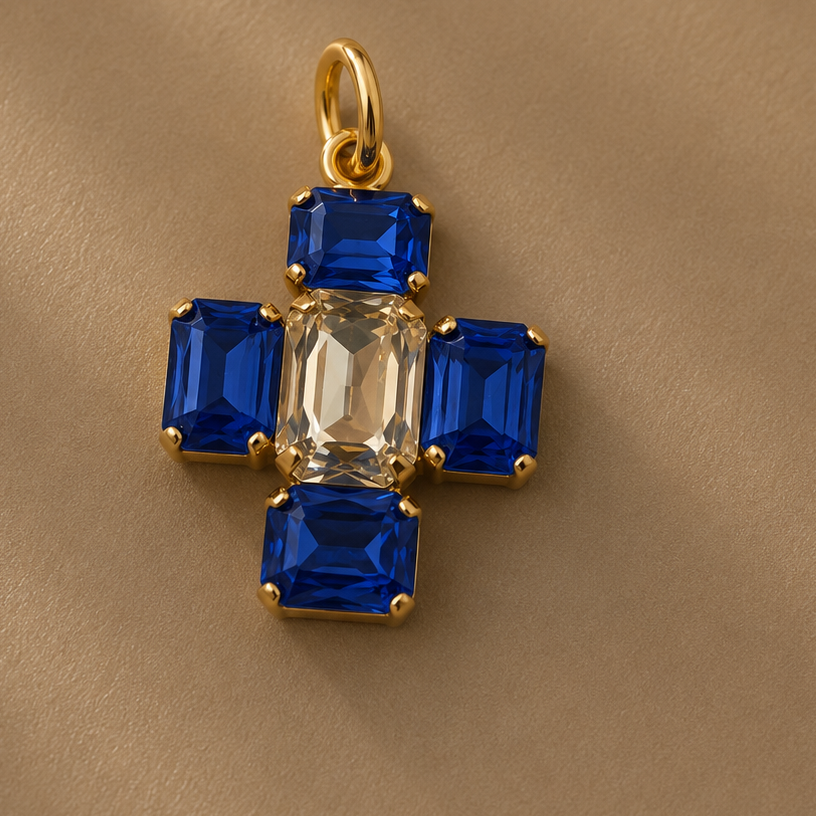 Charm Cruz Esenza Maxi de cristales, vista 3 - Alma de Plata
