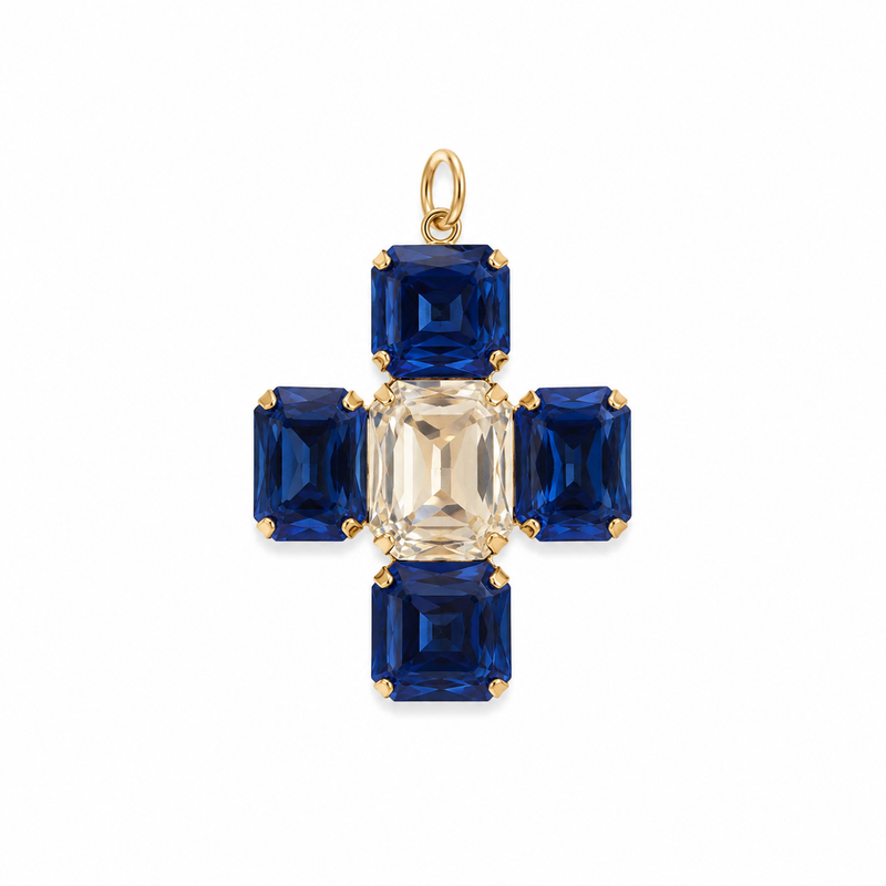 Charm Cruz Esenza Maxi de cristales - Alma de Plata